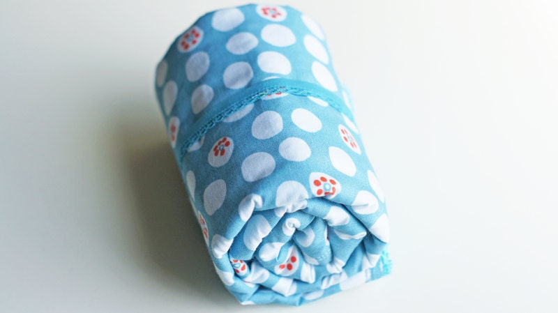 SALE Roll-Up Diaper Organic Cotton Changing Pad - Travel Change Pad - Monaluna PolkaDot Anika - Eco Friendly Baby gift