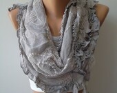 Mothers Day gift Gorgeous Scarf   Elegant and Classy gray