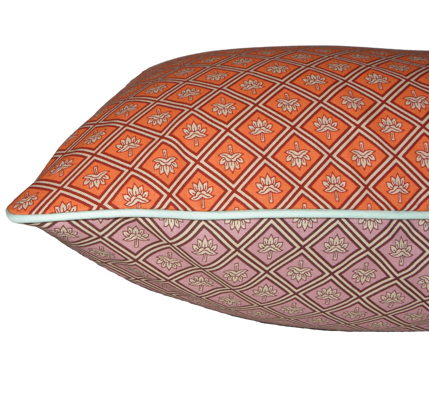Vintage Reversible Fabric Pillow Cover 24x24