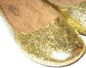 Size 7 Gold Glitter Ballet Flats