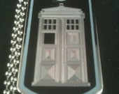 TARDIS DOGTAG NECKLACE w/ Ball Chain