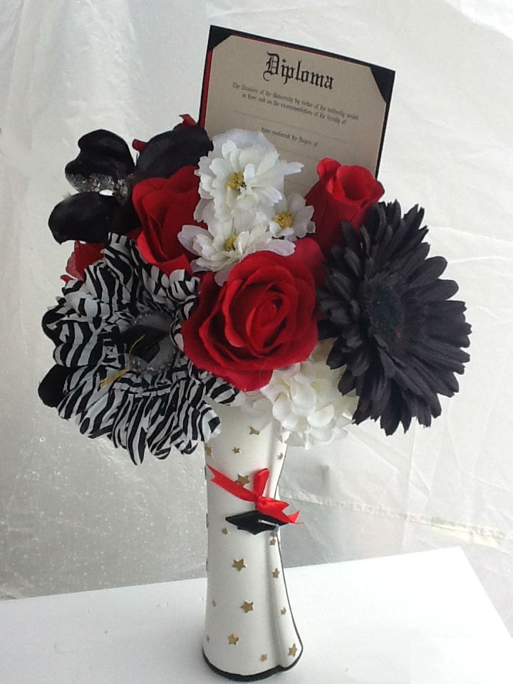 Silk Floral Arrangement Graduation Gift