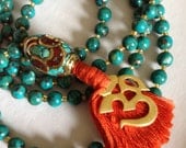 Turquoise OM mala with or...