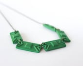 Tribal Stamped Polymer Clay Necklace, Geometric Necklace, Aztec Necklace