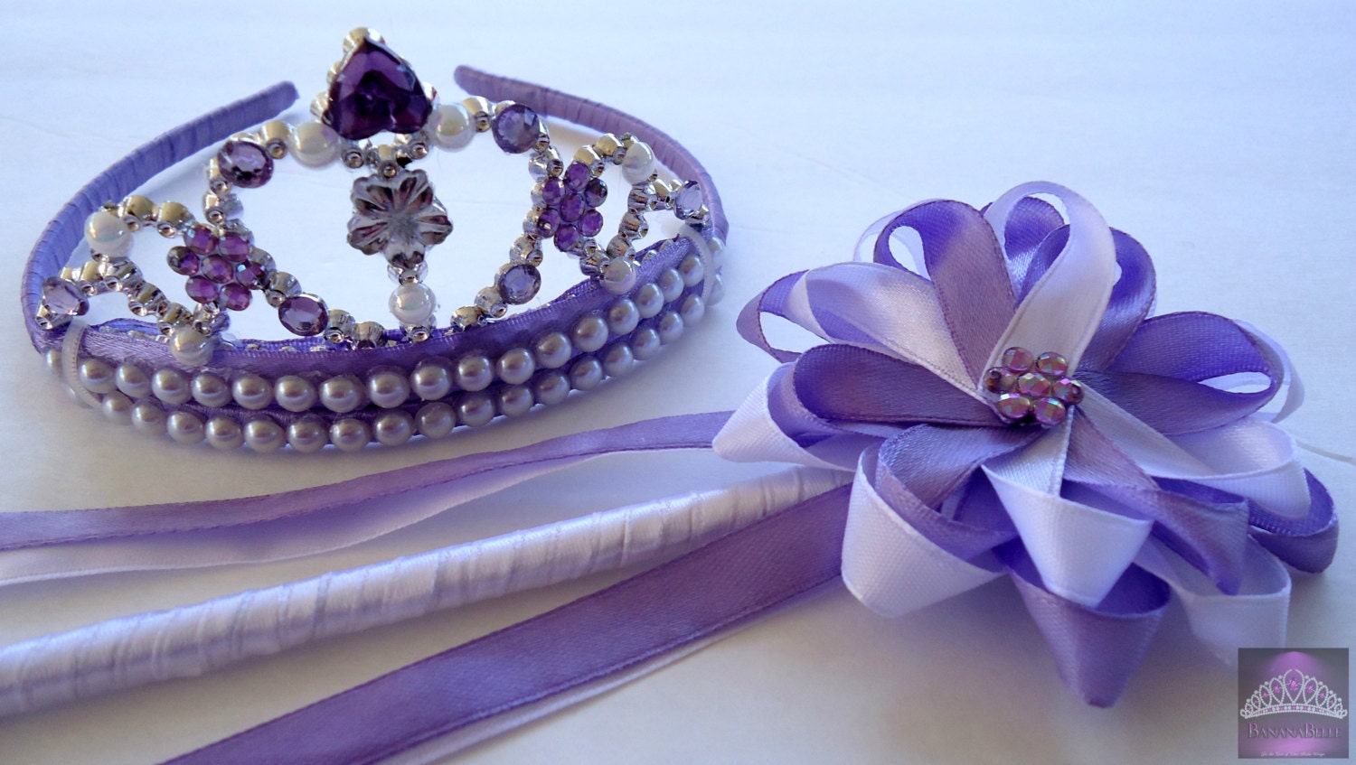 Sofia the 1st Inspired Wand Tiara Set for beauty pageant, wedding, flower girl, birthday party, costume party, party favors etc