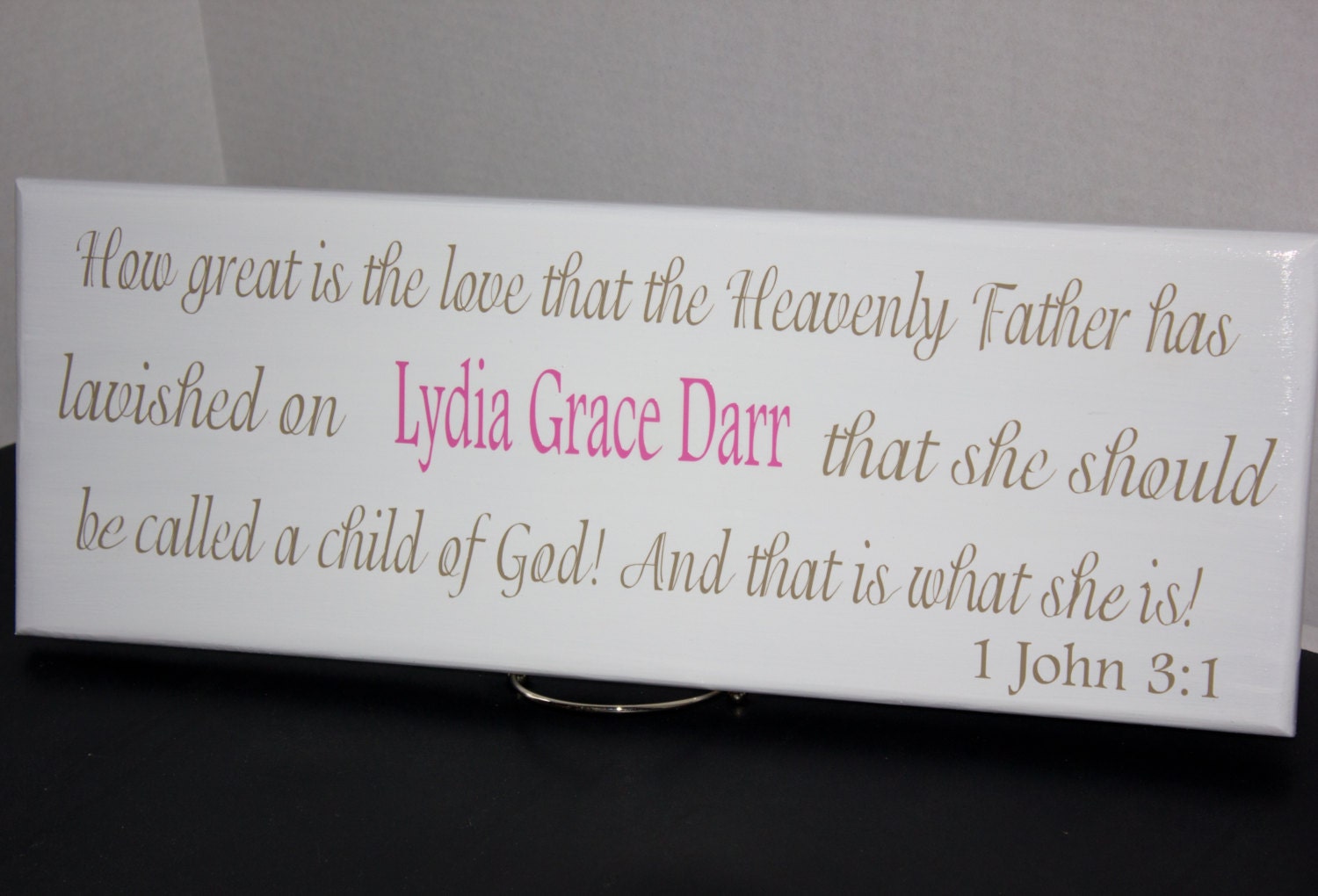 Personalized Child Sign with Bible Verse and Scripture. Nursery Decor, Baby Shower, Christening, Baptism