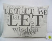 The Beatles Let it Be Lyrics Mini Pillow