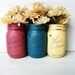 Primary Colors - Home, Dorm or Office Decor, Teacher Gift - Painted Mason Jars - Pencil Holder