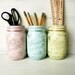 Pastel Glam - Home, Dorm or Office Decor - Painted Mason Jar - Silver Inside - Vase