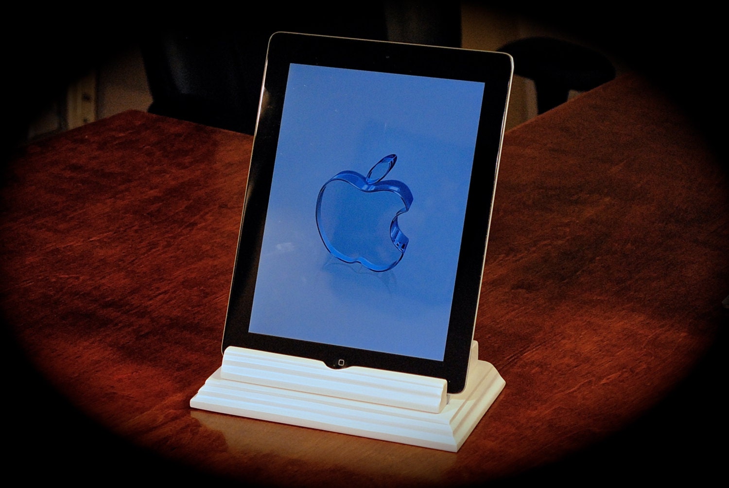 The white "Monument Stand" docking station for iPad, Microsoft, and Android tablets and phablets