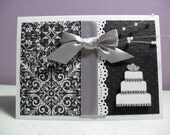 Handmade Wedding Card - Gemstones and Pearls Galore - Wedding Cake Card