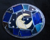 Blue Moon Mosaic Belt Buckle