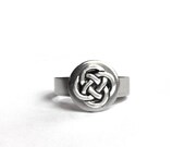 Stainless Steel Ring, Celtic Jewelry, Adjustable Silver Ring, Womans Steel Jewelry, Irish Ring