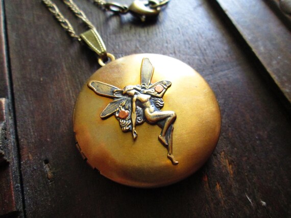 Steampunk Jewelry - Fairy Locket Necklace - Hand Riveted