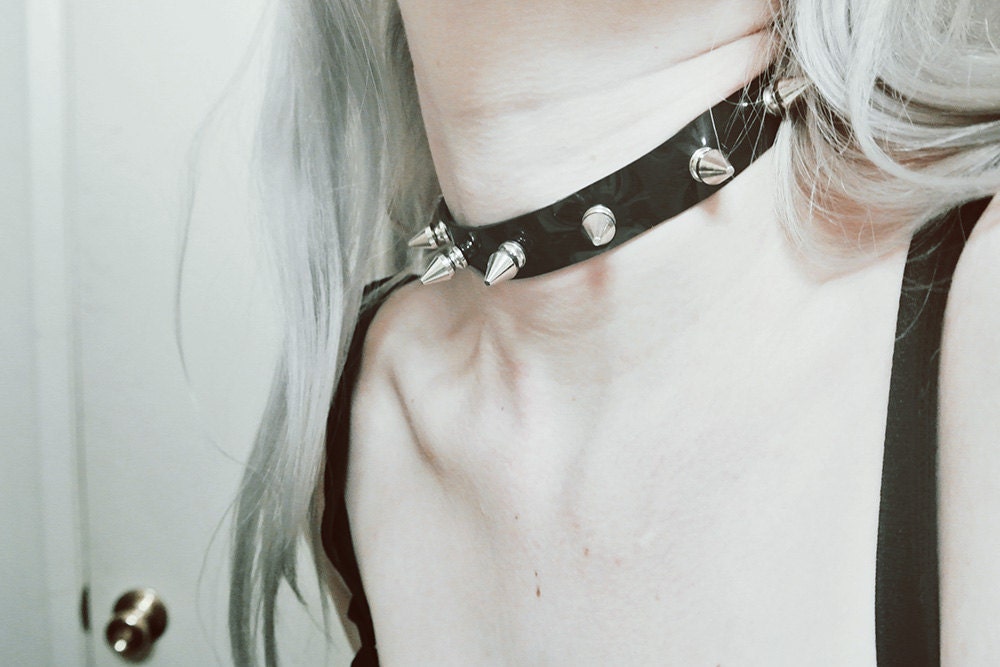 Spiked Choker, cyber, vinyl, collar, choker, pvc