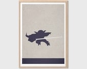 Art Retro Decor - Master Yoda : Modern Star Wars Movie Seventies Illustration Retro Art Wall Decor Print A4 11 x 8