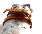 Leather Wrap Bracelet,  Thin Double Wrap Bracelet, Adjustable Bracelet - Made in USA