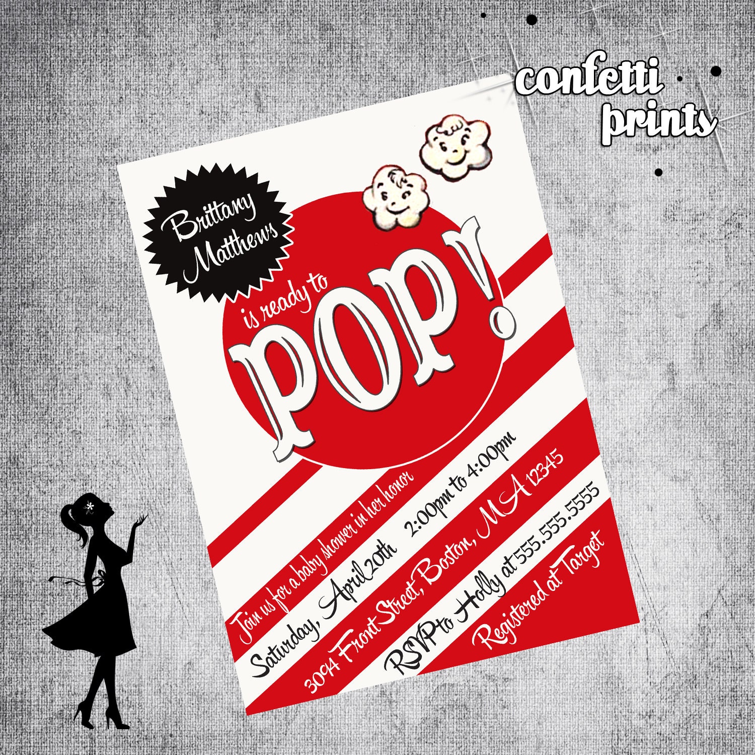 Retro Baby Shower Invitation - READY TO POP Printable Il_170x135
