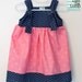 Nautical Navy Blue Chevron and Pink and White Anchor Dress Toddler Girls 3m, 6m, 12m, 2T, 3T