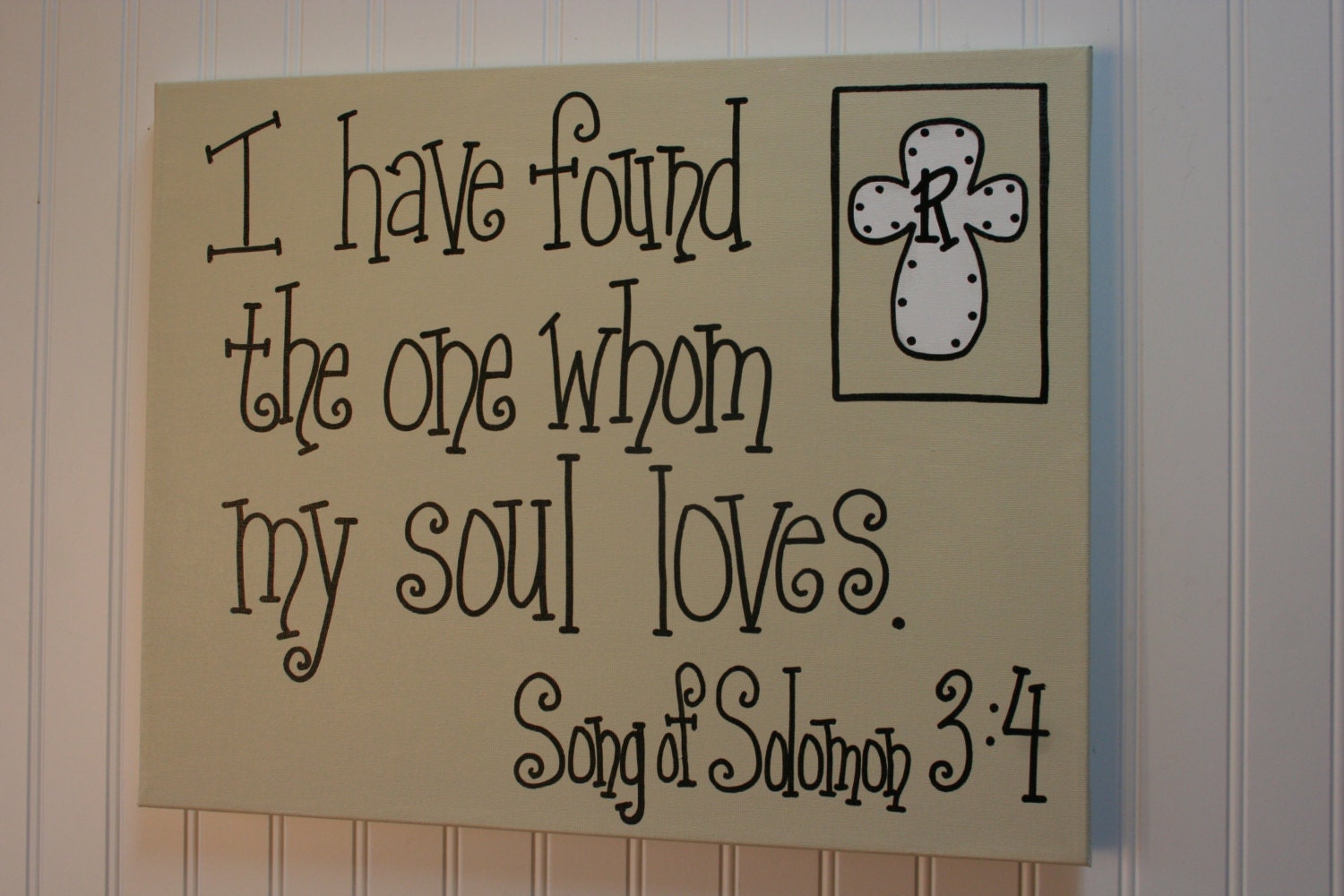 Whom my Soul Loves, 16x20 Wall Art, Song of Solomon, Bible Verse Canvas Painting, Wedding gift, Anniversary gift