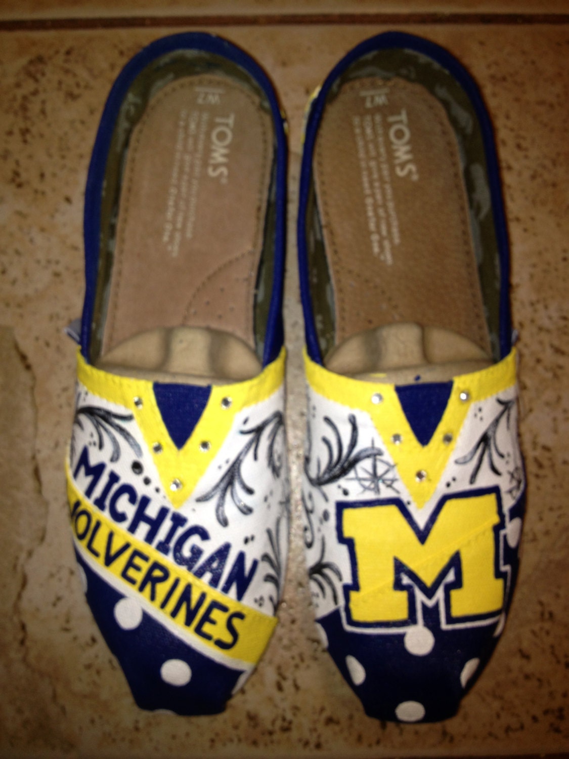 University of Michigan Hand Painted Toms