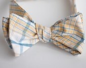 Blue & Yellow Plaid Bow Tie