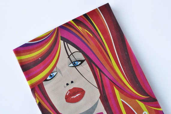 Handbound notebook softcover, recycled, A5, OOAK