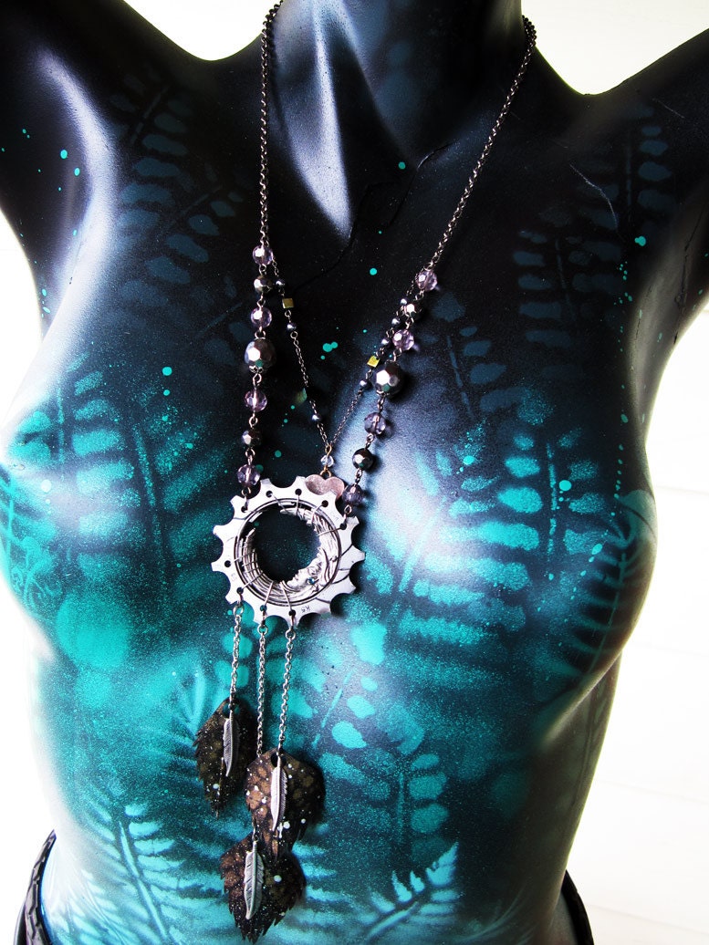 Eco-Friendly Moon Goddess Bike Dream Lover- One of a Kind Necklace