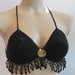 Hand made crochet lingerie black bra, Knitting underwear, swimwear, special for the night.