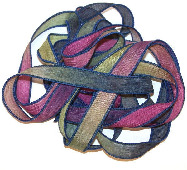 Sassy Silks Hand Painted Silk Ribbon Wrist Wrap Flourish