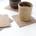 Confetti Patterned Coasters - Set of four - White Confetti Pattern on Latte Wool Felt