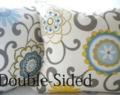 Modern Pillow Cover Waverly Pom Pom Spa  20 x 20 Double Sided