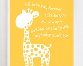8x10 Giraffe Wall Art Print