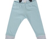 Japanese Style Baby Play Pants w/ Organic Cotton Trim - Diamond Blue