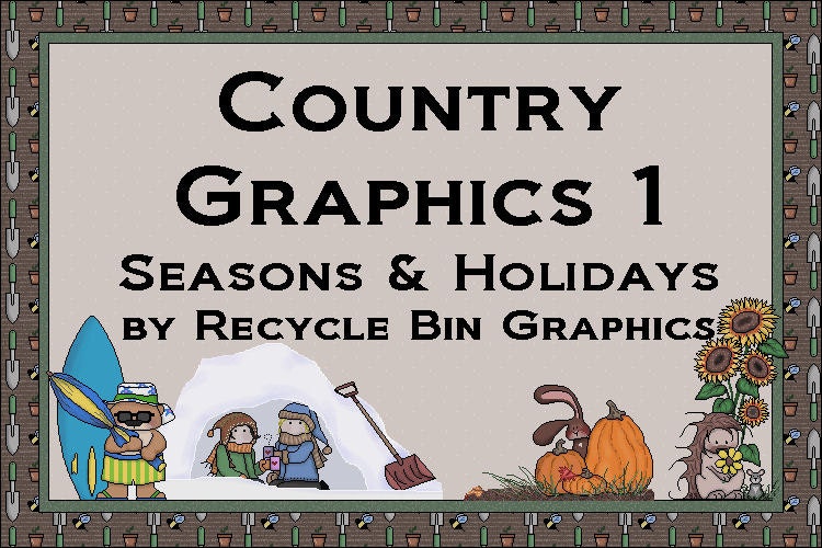Country Graphics Art 1 - Seasons & Holidays - Recycle Bin Graphics Digital Download