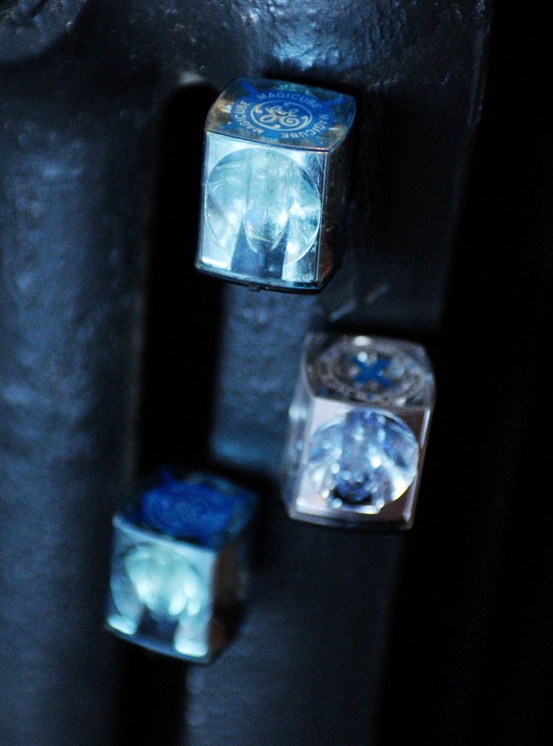 Refrigerator Magnets from Vintage Flash Cubes (set of 3)