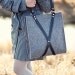 Felt Bag With Leather Handle - FOX BLACK BAG