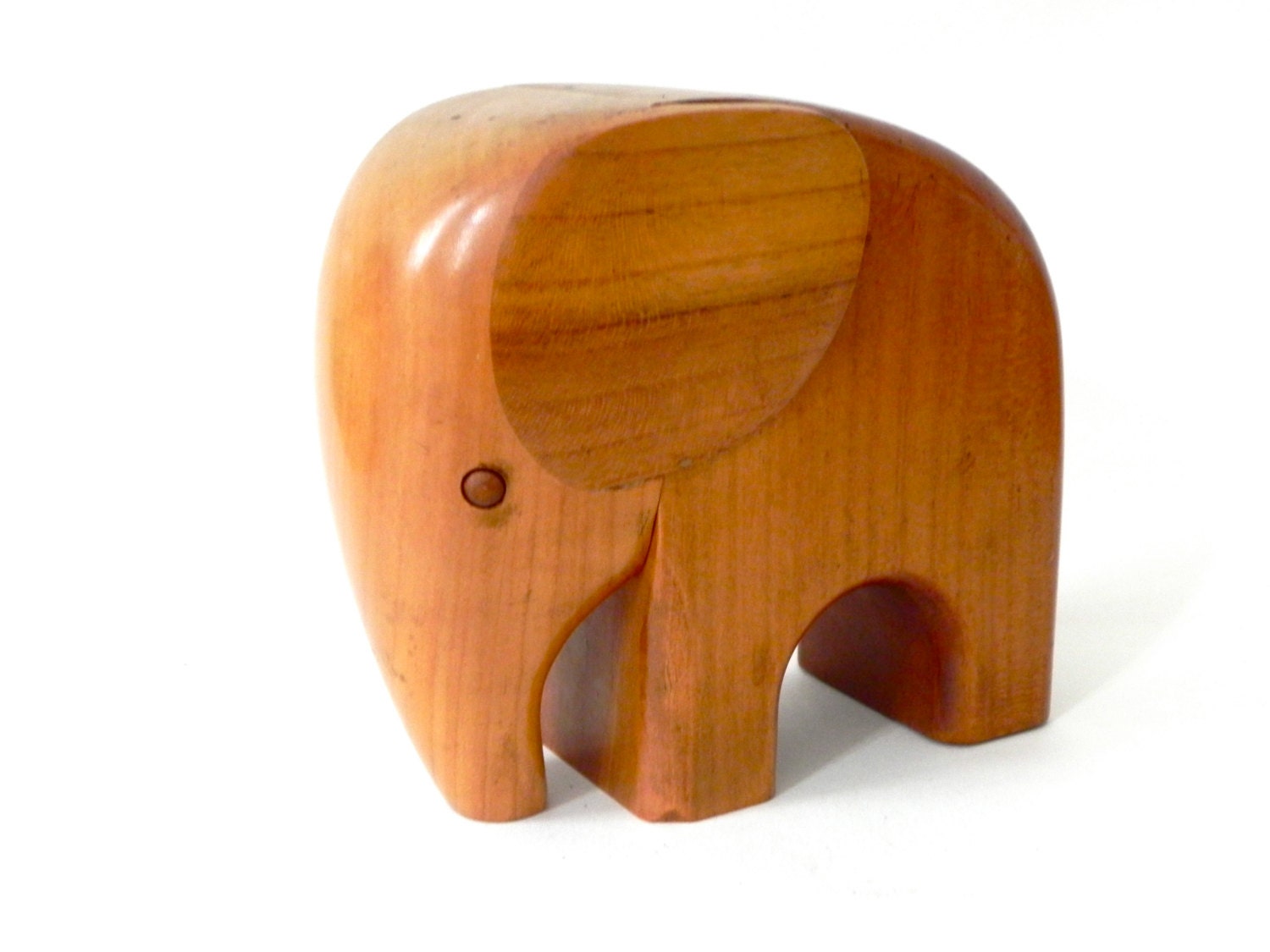 Beautiful vintage wooden carved elephant