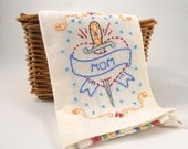 Mother's Day Hand Embroidered Kitchen Towel