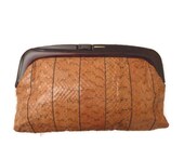 Vintage Handbag - 1970s Snake skin  Purse -  Vintage Accessories - 1970's fashion