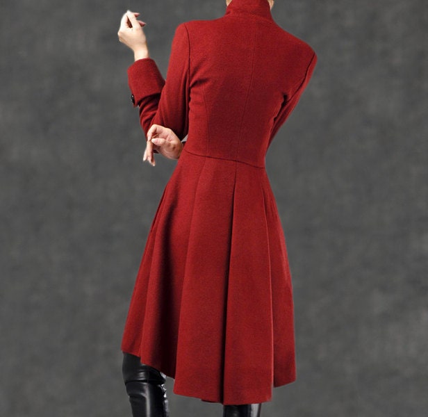red coat winter coats for women 100% cashmere  jacket