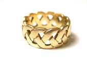 14k Yellow Gold Basket Weave Band Size 5 1/4