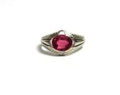 Mens Synthetic Sapphire 14k White Gold Ring Size 10.5