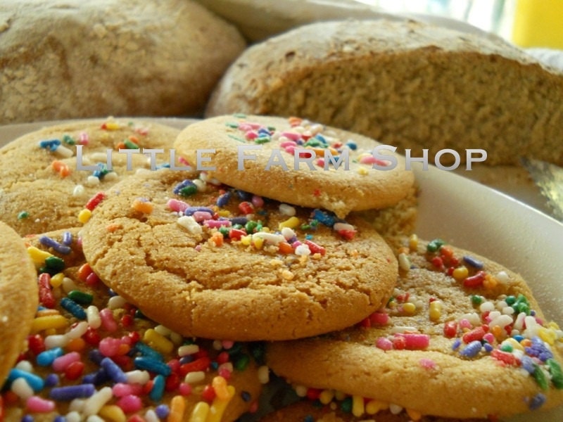 Sprinkle Cookies and Fresh Homemade Bread from the Cob Oven -- Photograph