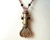 Victorian Gas Light Valve & Onyx Pendant Necklace
