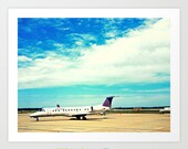 Airport Runway Photography - South Florida airlines airplane taking off taxi landscape blue skies clear weather 5x5 5x7 8x10 10x10 11x14