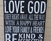 family rules, custom family signs, family signs, large signs, housewarming gifts, personalized gifts, black and white, hand painted signs
