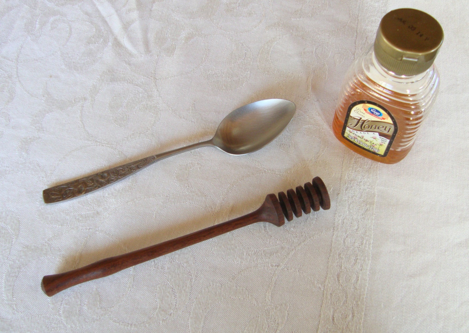 Honey dipper, BLACK WALNUT wood, decorative or functional utensil, inverted design