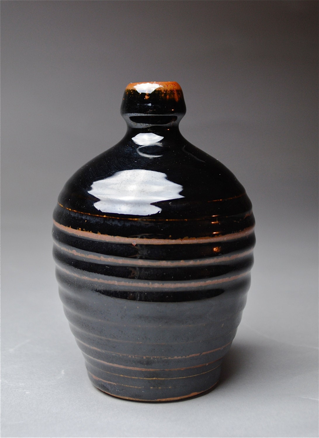 Stoneware Bottle Temmoku Glaze