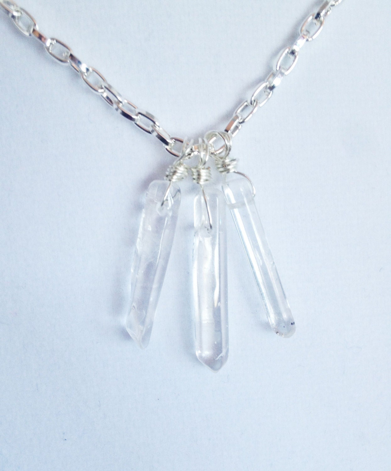 Clear Quartz Energy Amplifying Necklace - Reiki Infused - Assists Manifestation - 18" Chain